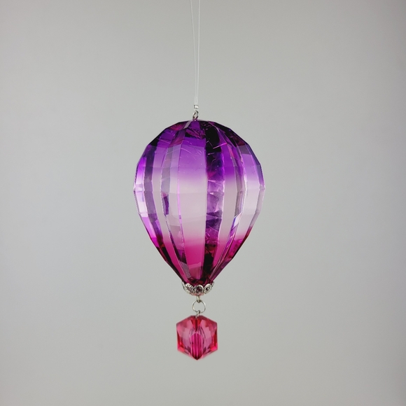 Ganz Hot Air Balloon Ornament Suncatcher Acrylic Crystal Expressions Pink 4.75in - Picture 2 of 10